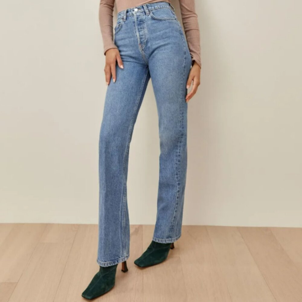 Reformation Cynthia High Rise Straight Long Jean